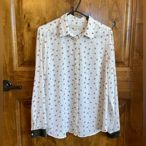 Loft blouse, great pattern and velvet cuffs